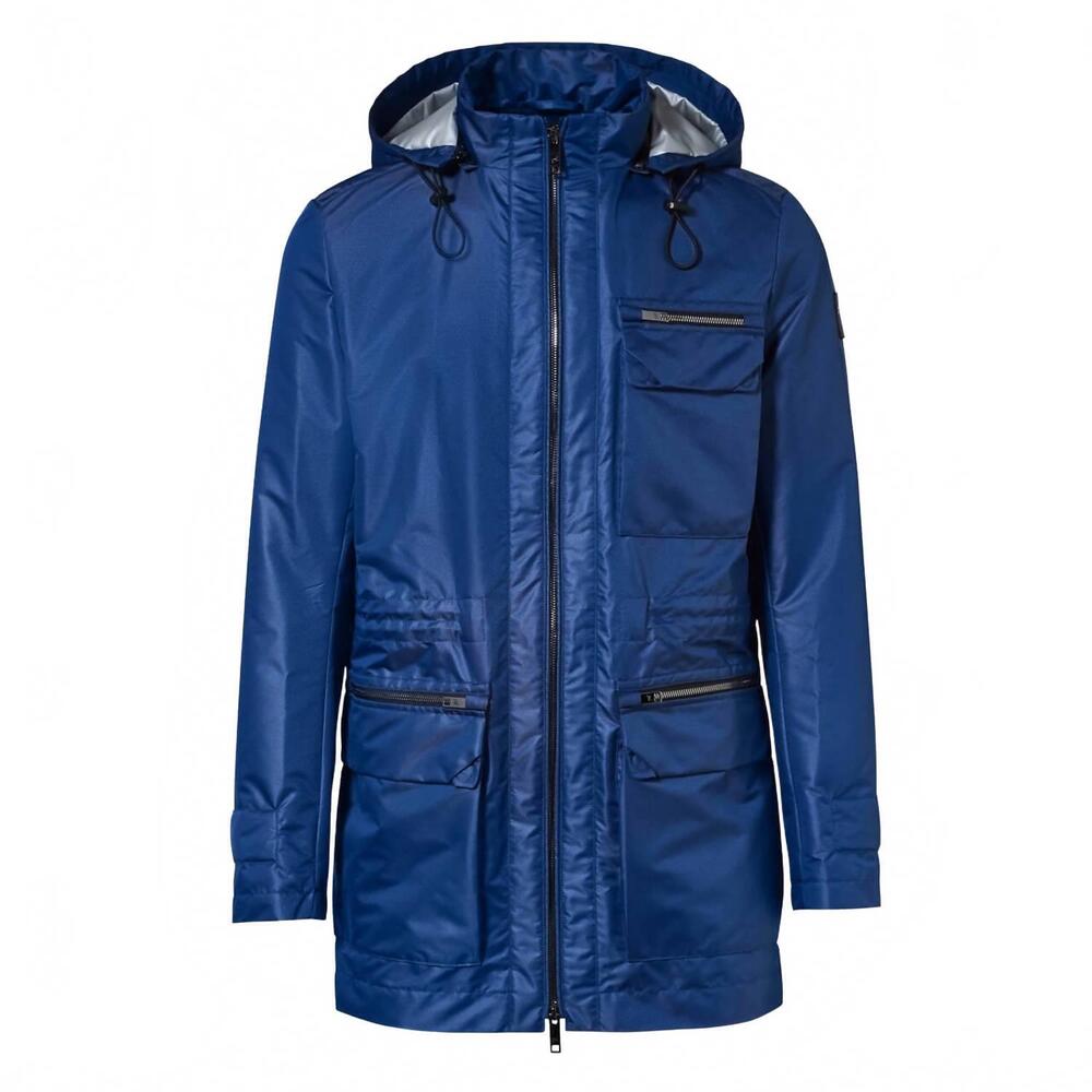 NEW PORSCHE DESIGN men's aircooled parka jacket in vibrant blue